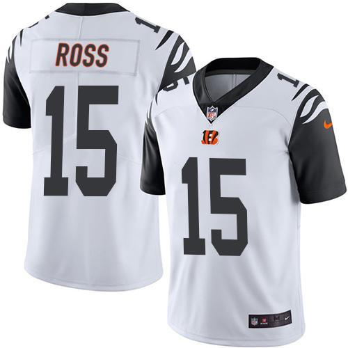 Nike Bengals #15 John Ross White Men's Stitched NFL Limited Rush Jersey - Click Image to Close